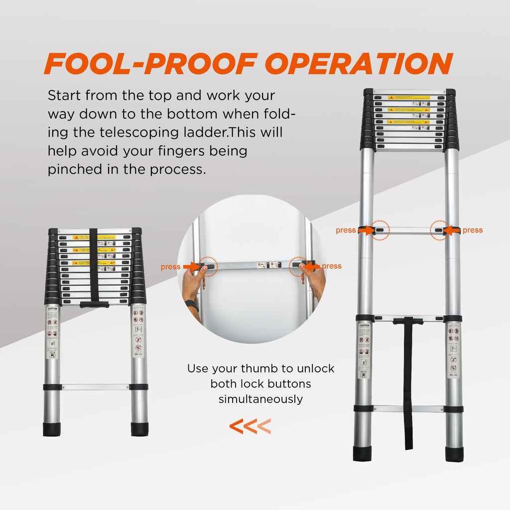 Aluminum Telescoping Ladder For Outdoor Work