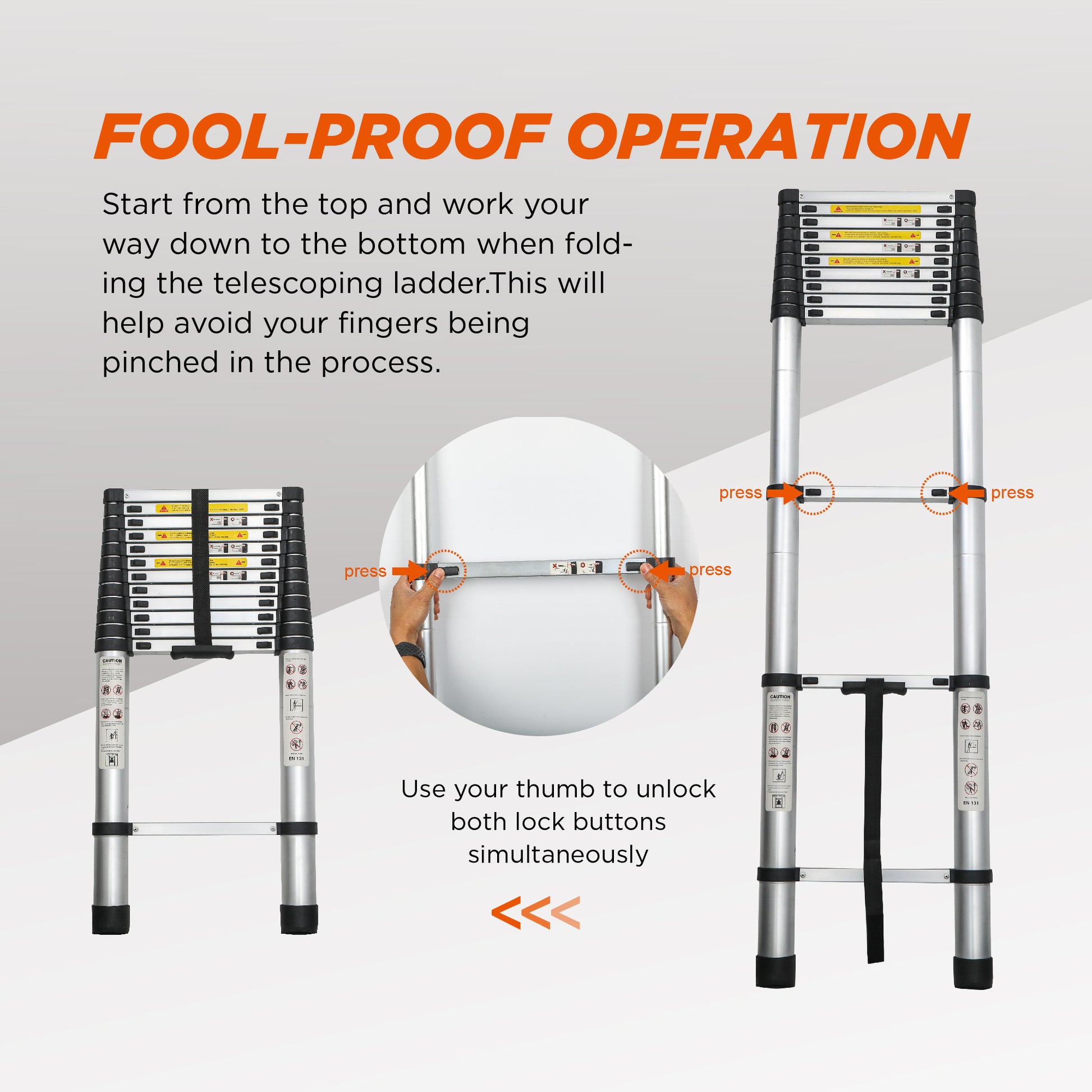Aluminum Telescoping Ladder For Outdoor Work