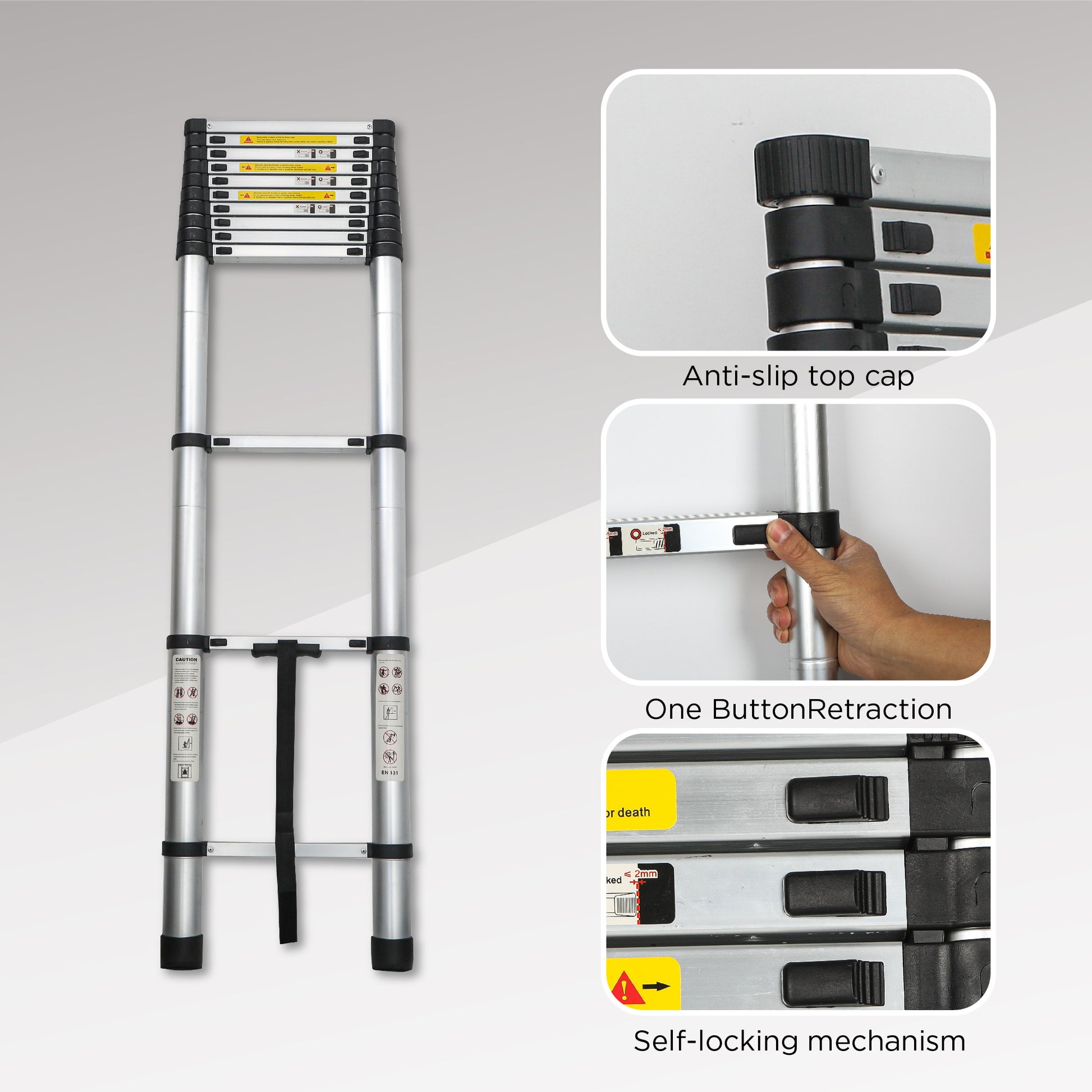 Aluminum Telescoping Ladder For Outdoor Work